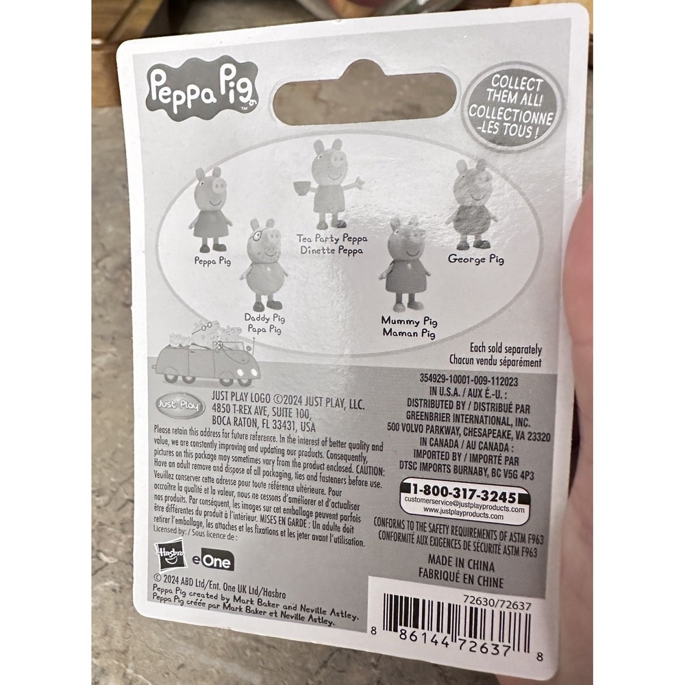 Peppa Pig Tea Party Peppa Figure Bonus Card Just Play 2024 New Sealed In Package - Picture 6 of 7